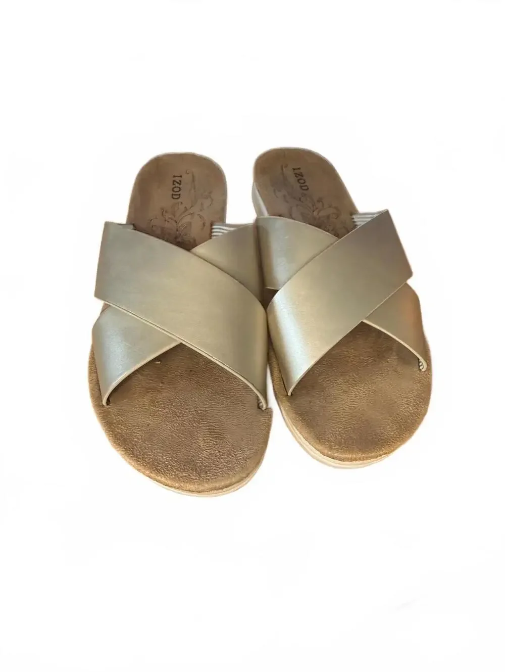 IZOD Women’s Alyssa Strap Sandals Gold Size 7.5 - Picture 2 of 5